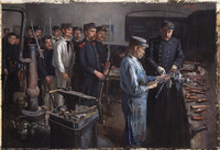 KT 1436
<br/>
Inspectie van de wapens bij de marine
<br/>
<em>Krabbé, Heinrich Martin (1868-1931)</em>